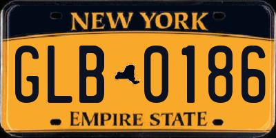 NY license plate GLB0186