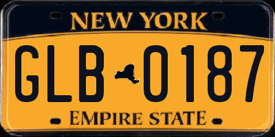 NY license plate GLB0187