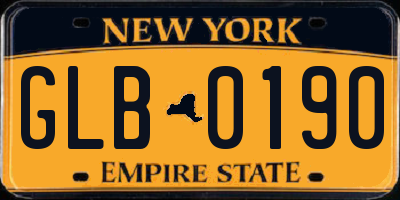 NY license plate GLB0190