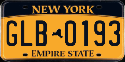 NY license plate GLB0193