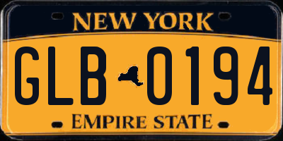 NY license plate GLB0194