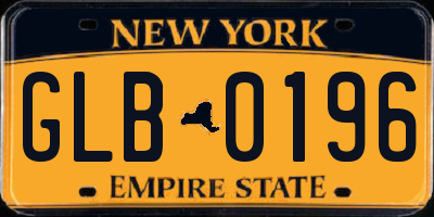 NY license plate GLB0196