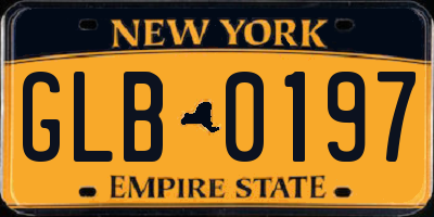 NY license plate GLB0197