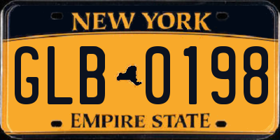 NY license plate GLB0198
