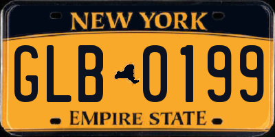 NY license plate GLB0199