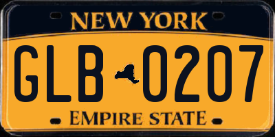 NY license plate GLB0207