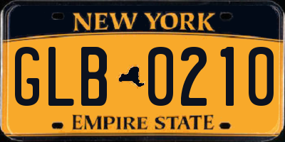 NY license plate GLB0210