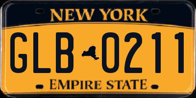 NY license plate GLB0211