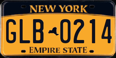 NY license plate GLB0214