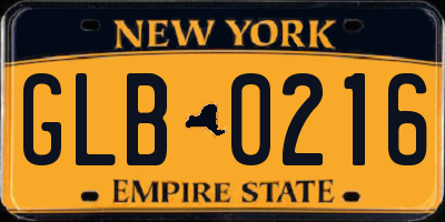 NY license plate GLB0216