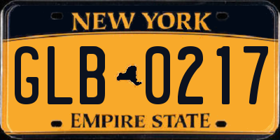 NY license plate GLB0217