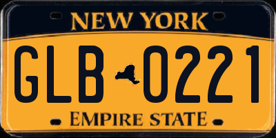 NY license plate GLB0221