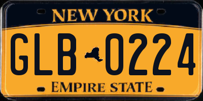 NY license plate GLB0224