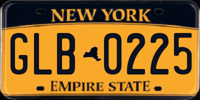 NY license plate GLB0225