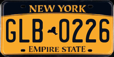 NY license plate GLB0226
