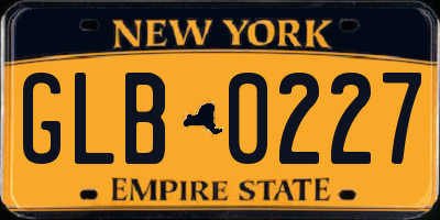 NY license plate GLB0227