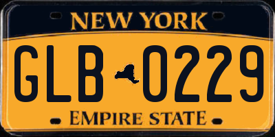 NY license plate GLB0229