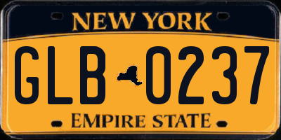 NY license plate GLB0237