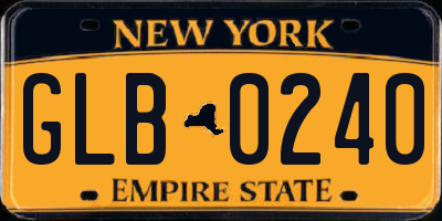 NY license plate GLB0240