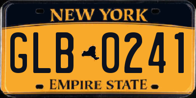 NY license plate GLB0241