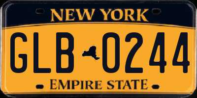 NY license plate GLB0244