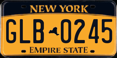 NY license plate GLB0245