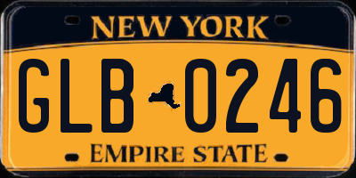 NY license plate GLB0246
