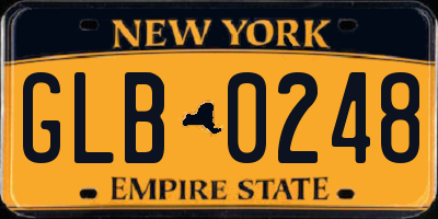 NY license plate GLB0248