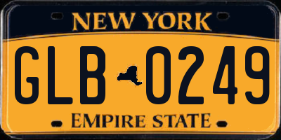 NY license plate GLB0249