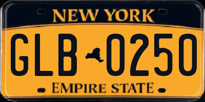 NY license plate GLB0250