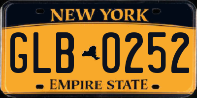 NY license plate GLB0252