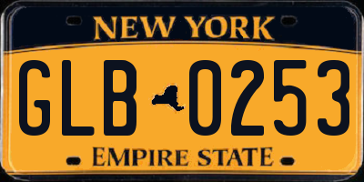 NY license plate GLB0253