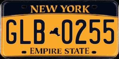 NY license plate GLB0255