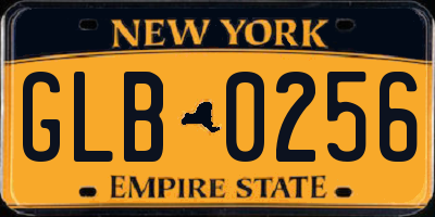 NY license plate GLB0256