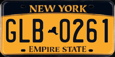 NY license plate GLB0261