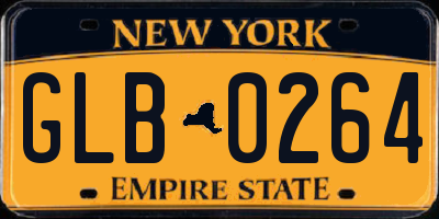 NY license plate GLB0264