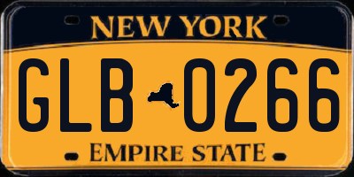 NY license plate GLB0266