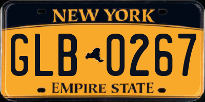 NY license plate GLB0267