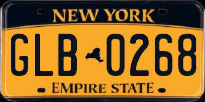 NY license plate GLB0268