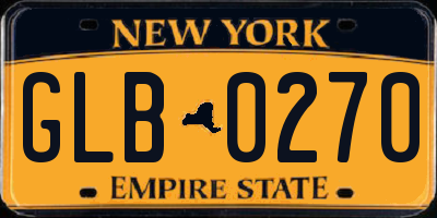 NY license plate GLB0270