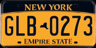 NY license plate GLB0273