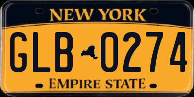 NY license plate GLB0274