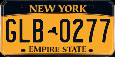 NY license plate GLB0277
