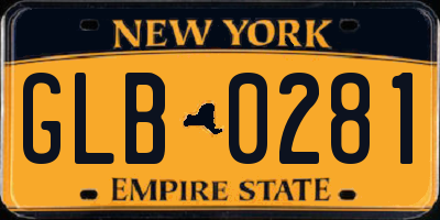NY license plate GLB0281