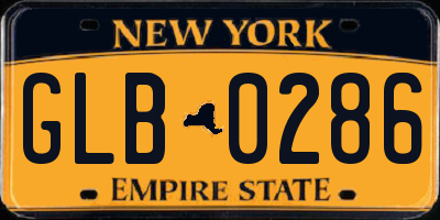 NY license plate GLB0286