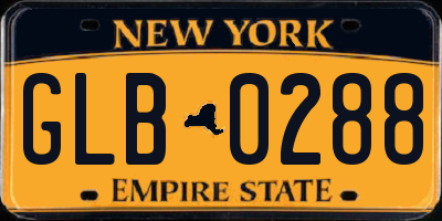 NY license plate GLB0288
