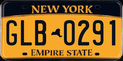 NY license plate GLB0291