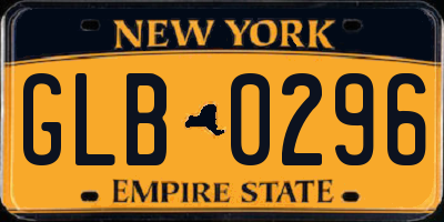 NY license plate GLB0296