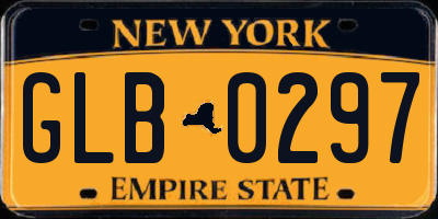 NY license plate GLB0297