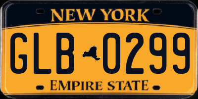 NY license plate GLB0299